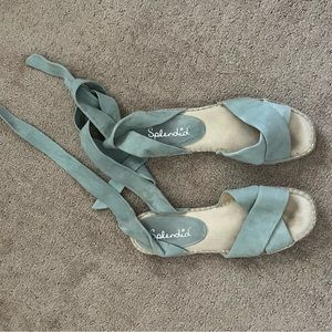 Splendid blue espadrille tie up shoes